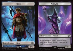 Hero (0007) // Wizard (0015) Double-Sided Token - Surge Foil